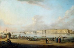 Uitzicht op het Winterpaleis vanaf Vasilyevsky-eiland, 1796